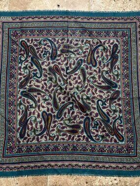 Vintage Teal Paisley Scarf
